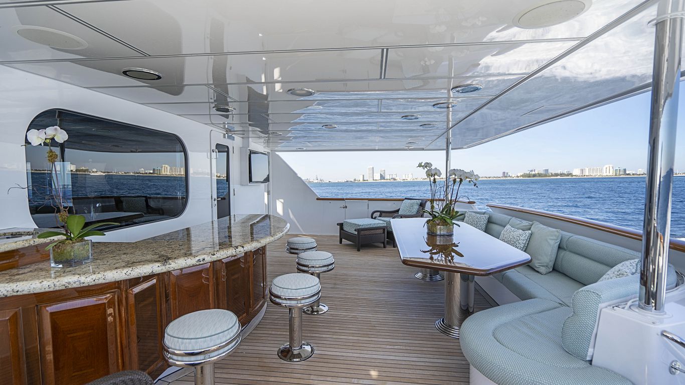 REFLECTIONS Aft Deck Bar And Seating Area Luxury Yacht Browser by